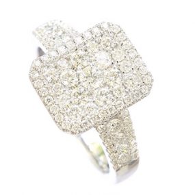 1.00 CARAT DIAMOND 18K WHITE GOLD RING