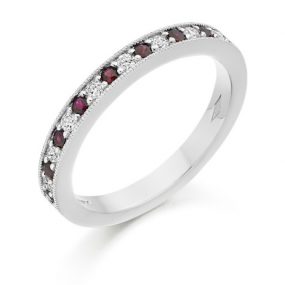 Ruby Diamond Ring: S1717D R W